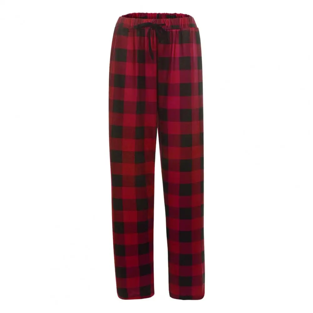 Pantalon de pyjama à carreaux pour hommes, Long, ample, cordon de serrage, taille élastique