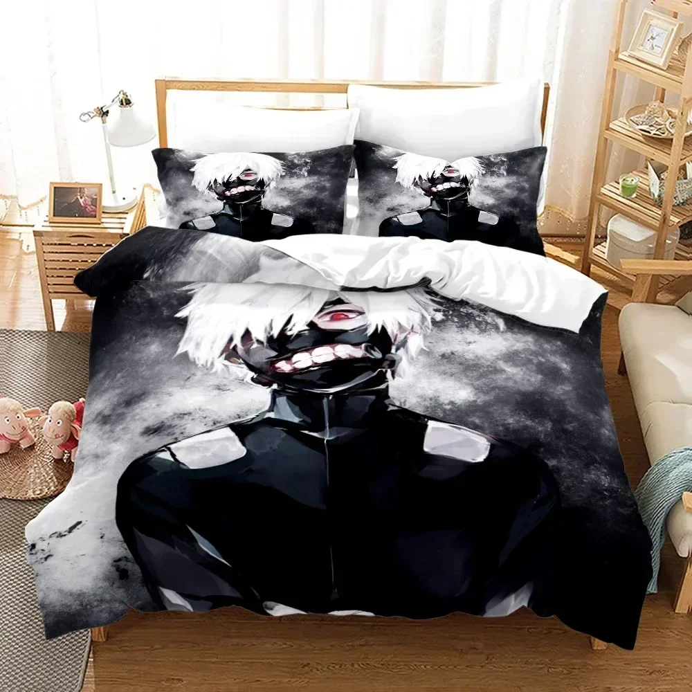 3D Print Anime Tokyo Ghoul Printed Bed Set Duvet Cover Pillowcase Bedding Set Bed Linen Sheet Quilt Cover Full Queen King Size