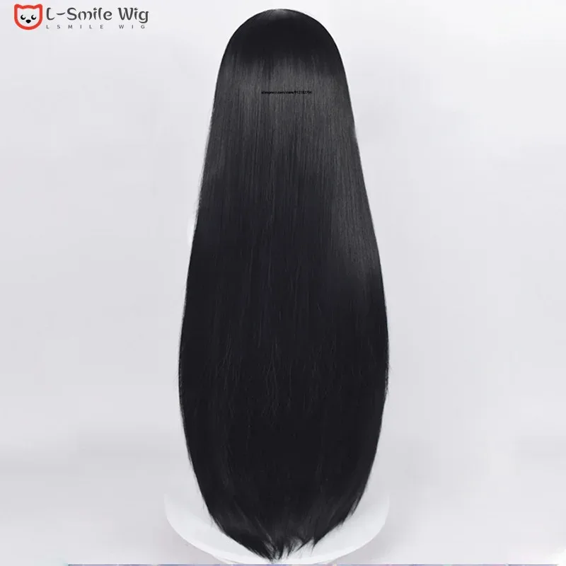 Qq681Anime Jabami Yumeko Hell Girl Enma Ai 블랙 롱 스트레이트 코스프레 내열성 합성 머리 가발 + 가발 모자