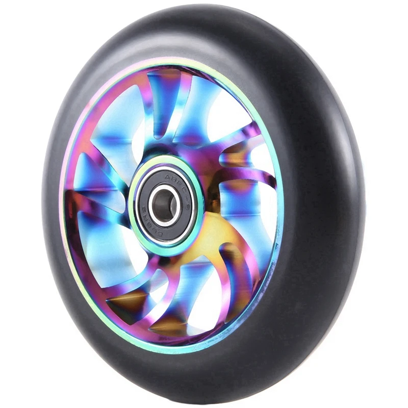 2Pcs Colorful Aluminium Stunt Scooter Wheels Aluminum Scooter Wheel Wheels Accessories 110 Mm Scooter Accessories