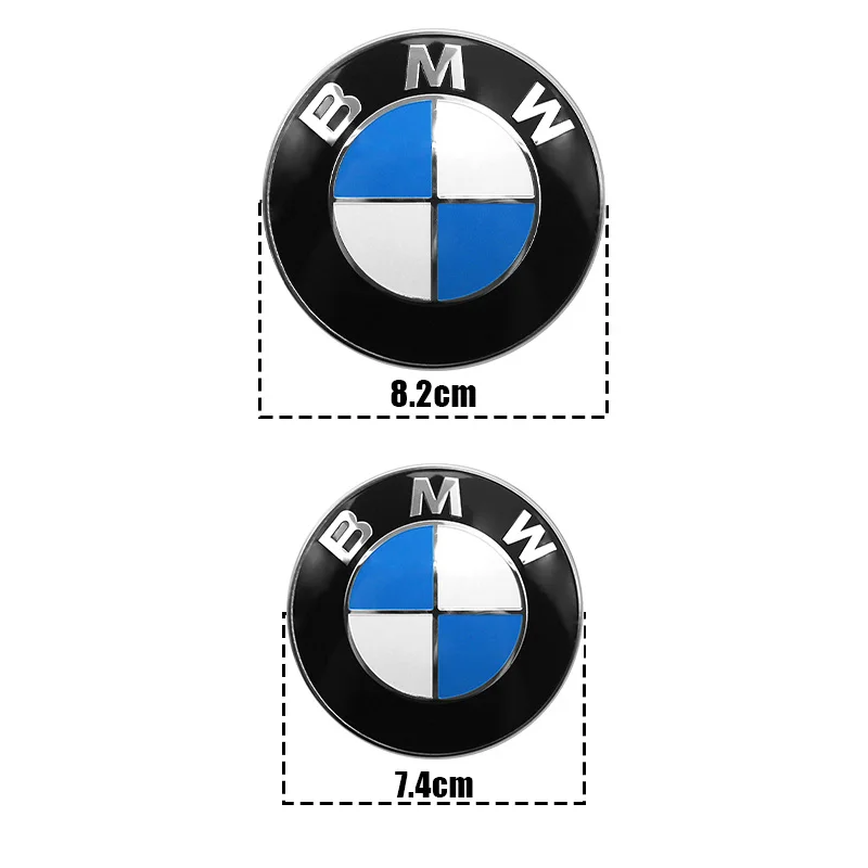 2pcs 82mm 74mm Car Logo Front Hood Badge Rear Trunk Emblem for BMW E46 E36 E34 F10 E90 F30 E60 F30 E53 E30 E92 E87 view 6