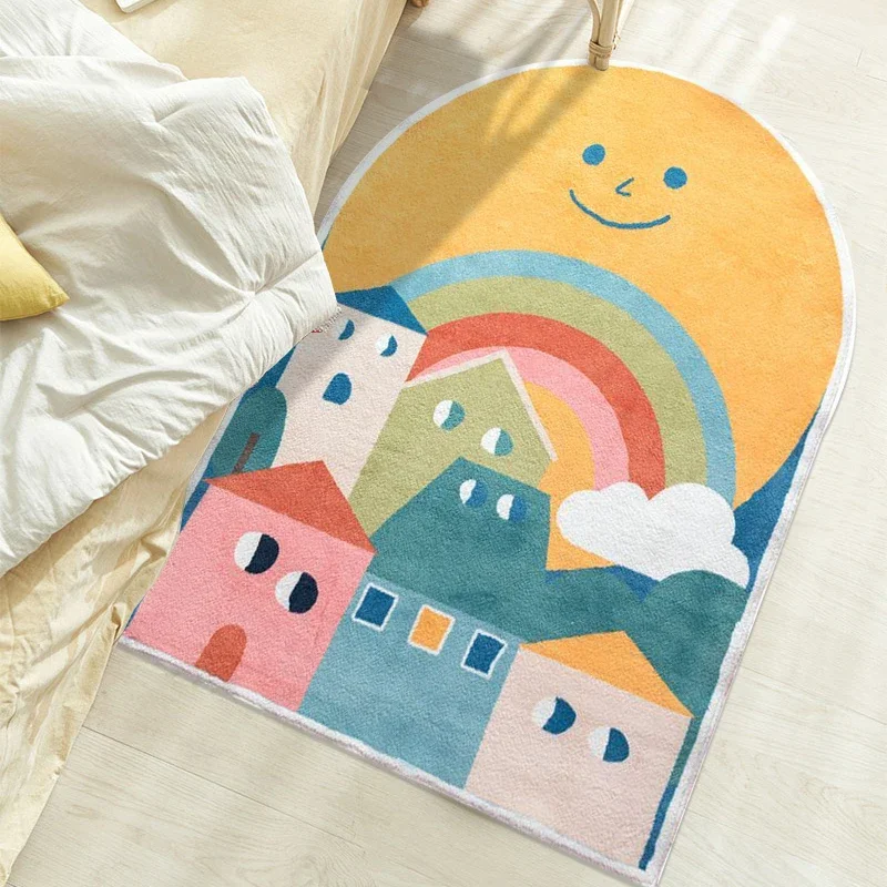 

Modern Cartoon Decor Cloud Wool Carpets for Living Room Bedroom Bedside Plush Comfortable Thick Plush Non Slip Crawling Rugs Mat