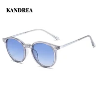 KANDREA-gafas de sol redondas TR90 para mujer, conjunto de succión magnética polarizada, espejo con Clip, miopes, TJ2186