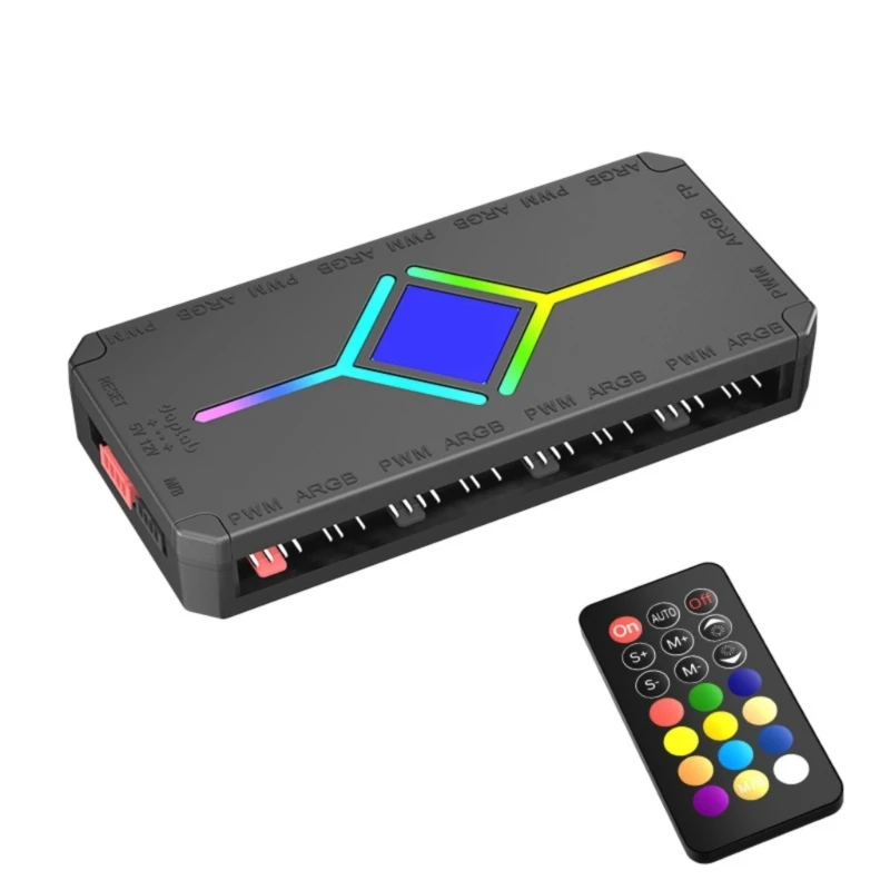 

Q22A 1 To 9 Port 5V 3 Pin Addressable ARGB Adapter 5V 3Pin Cooling Fan Controller for Case Fan For Computer Case