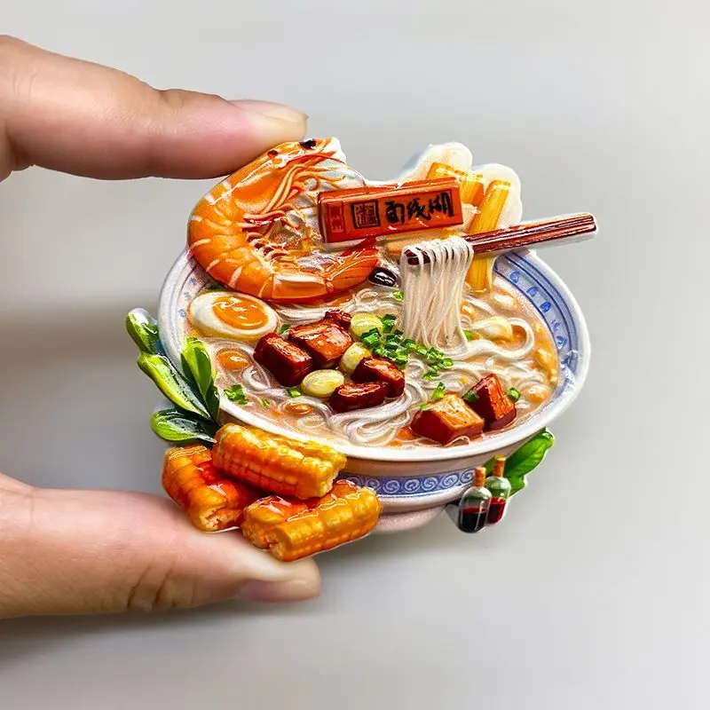 

Vietnam Local Food 3D Resin Aimants Frigo - Pho Bowl with Egg & Tofu, Room Decoration & Home Decor Items