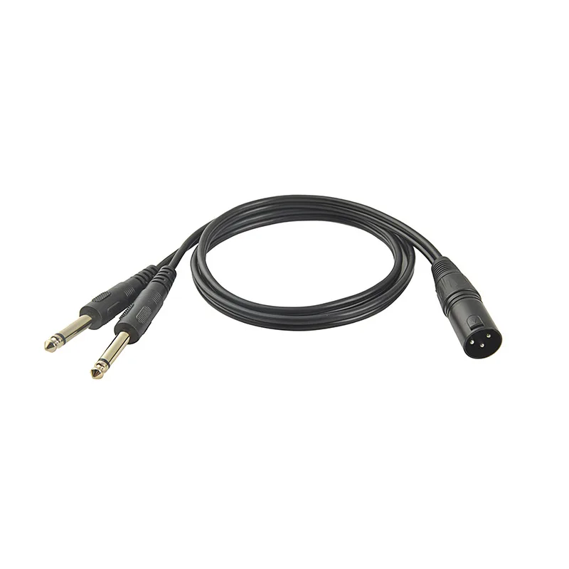 3 Pin XLR zrównoważony do 2x6.35mm (1/4 Cal) kabel 6.5mm dźwięk Mono z męskiego na męskie kabel TRS do mikrofonu, platformy, DJ Pro