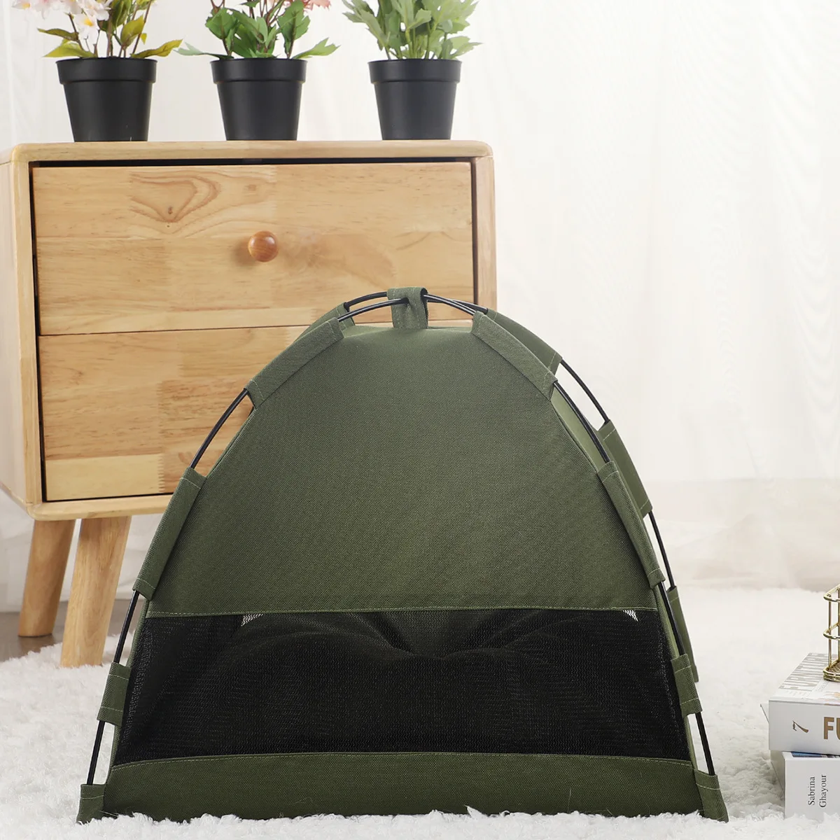 Pet Nest Tent Breathable Foldable Cat Outdoor Tent Solid Color Cat Nest Comfortable Portable Semi-enclosed All-season Cat House