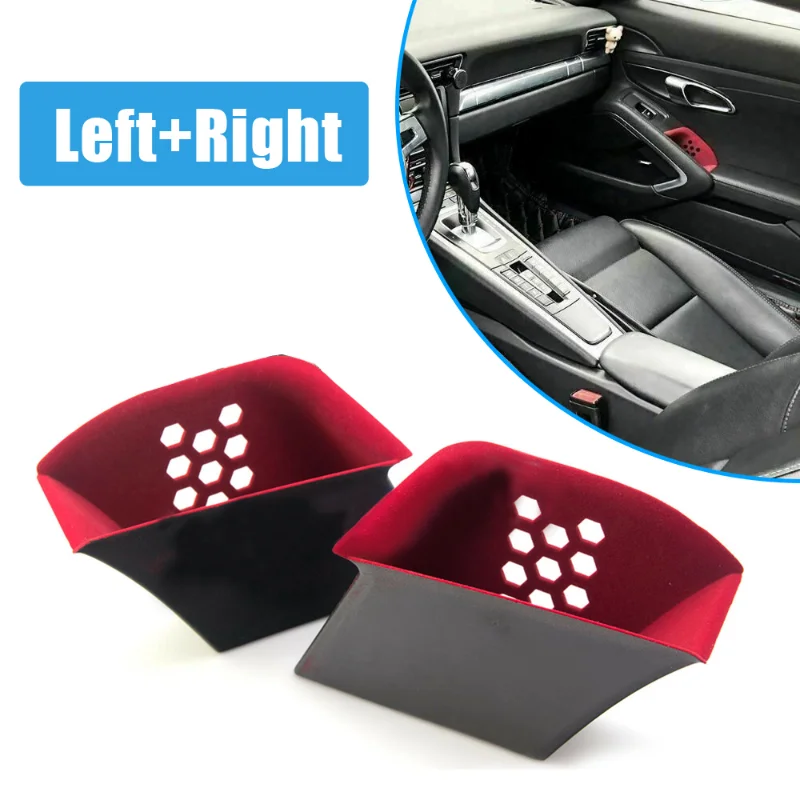 2 Stuks Auto Deur Armsteun Opbergdoos Organizer Auto Interieur Armsteun Storage Case Rode Auto Accessoires Voor Porsche 911 Boxster cayman