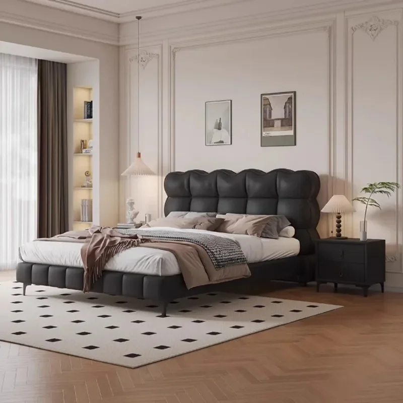 150x200cm King Frame Bed Nordic Sleeping Fancy Luxury Bed Storage Upholstered Full Size Minimalist Home Bedroom Furniture