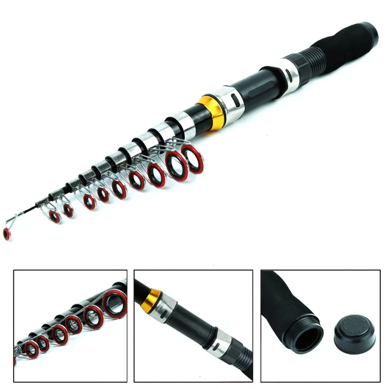 Set 2.1m2.3m two sets of double rod wheels travel portable fishing and fishing full equipment