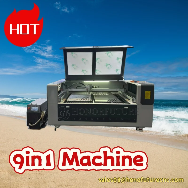 آلة القطع بليزر الألياف 1500 واط مع 150 واط CO2 أنبوب ليزر لحام تنظيف 9in1 أدوات معدنية غير معدنية CO2 آلة الحفر بالليزر #3