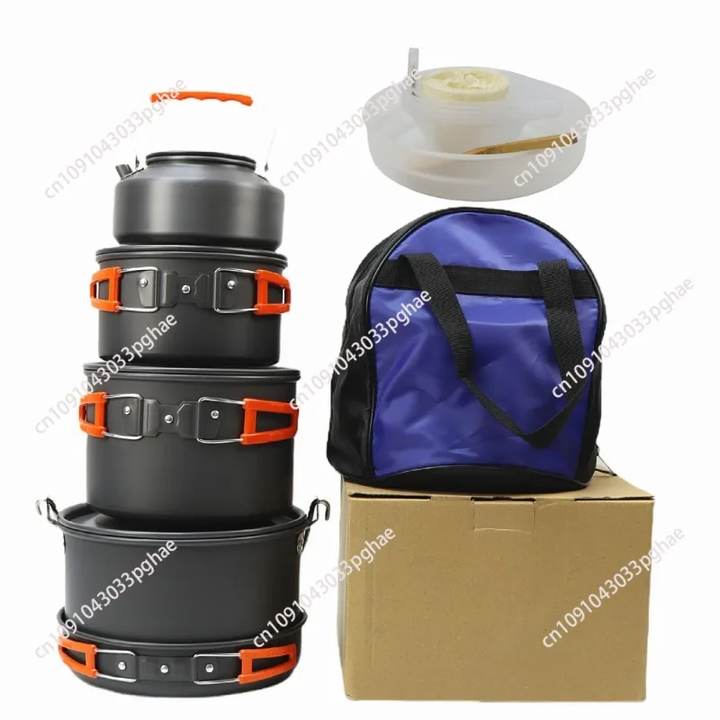 

DS800 Outdoor Pots Camping Tableware Set Portable Kettle Set Pot 8-Person Hanging Pot