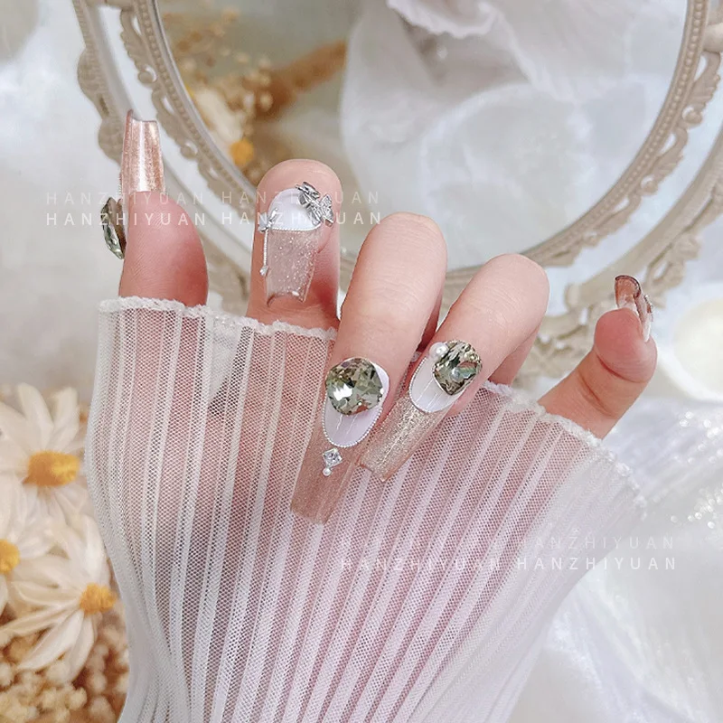 5 pçs prego strass encantos arte do prego diamante gelo marrom diamante cristal jóias de unhas em forma especial diamante