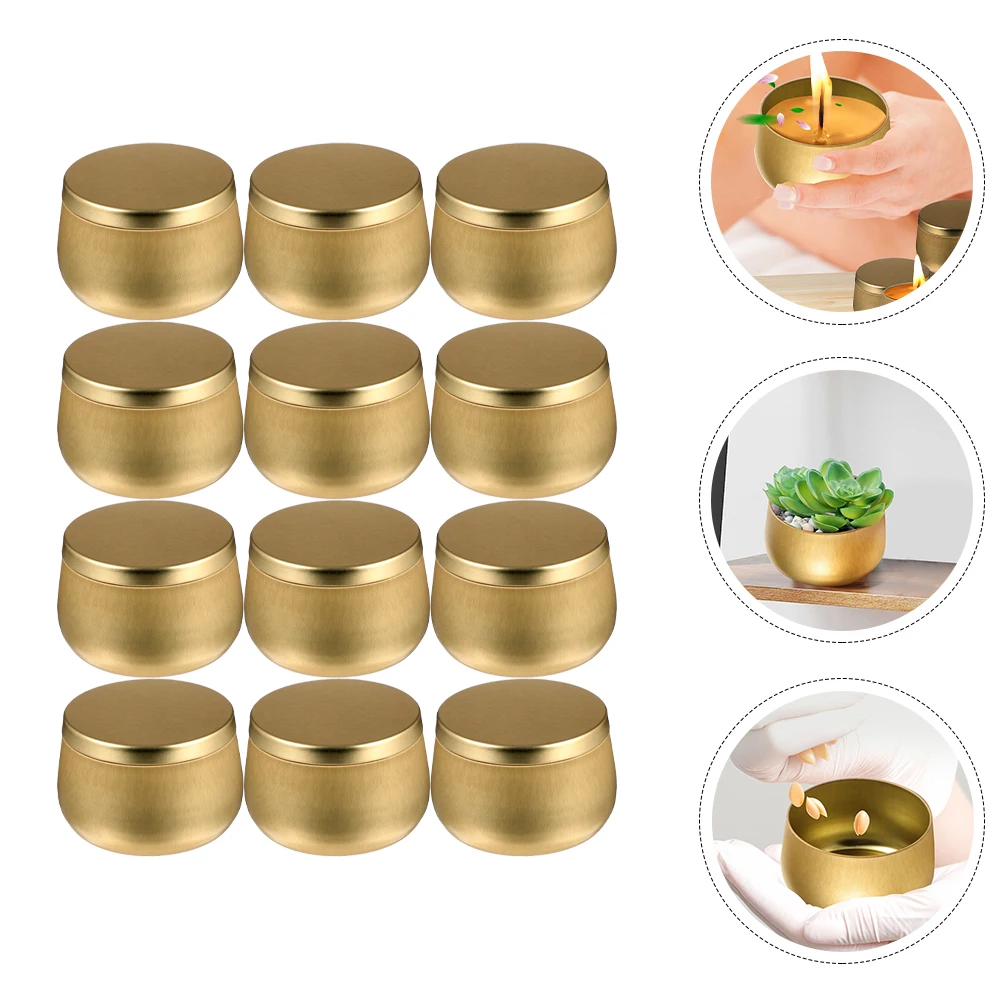 

12 Pcs Bead Candy Tea Travel Tag Tin Tinplate Compartments Sundries Storage Jars