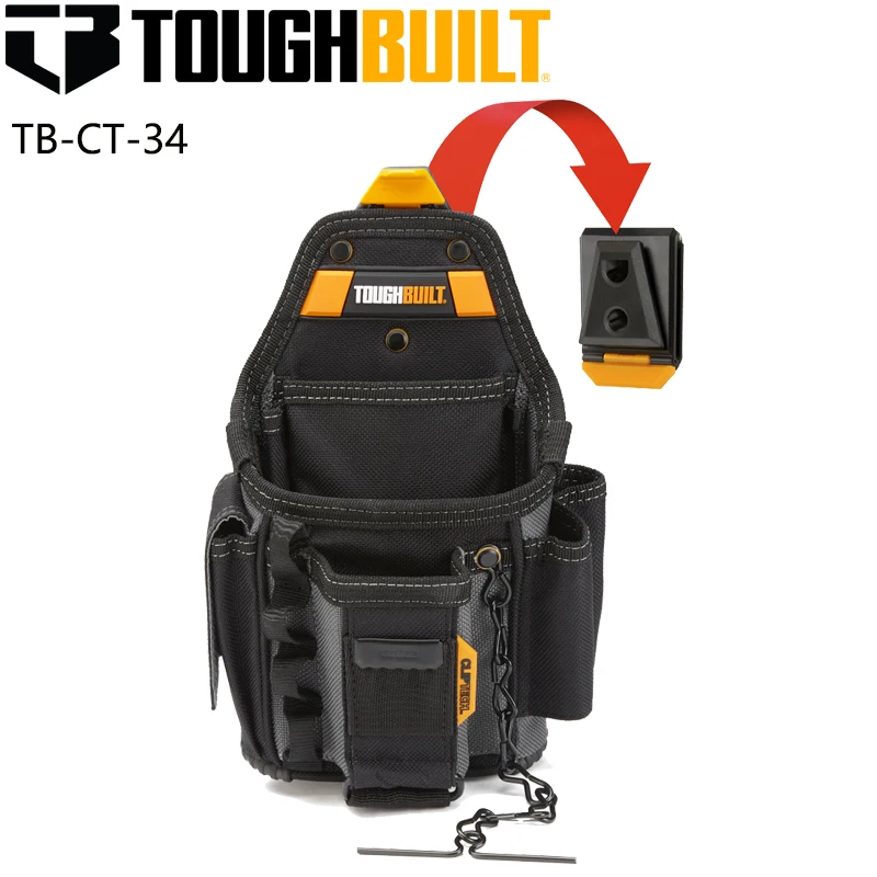 

TOUGHBUILT TB-CT-34 Small Electrician Pouch Adjustable 13 Pockets With Rugged 6-Layer Construction Durable Storage Toolkit