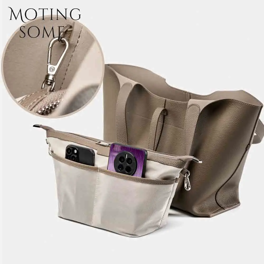 Motingsome Luxury Full Grain Cowhide Woman Tote 2024 New Designer Bags Stylish Lady Daily Bag Shoulder Handbag Fashion Tote