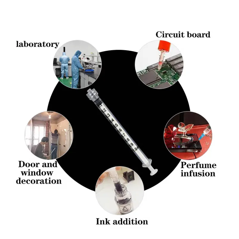 Laboratory Dedicated 100Pcs 1ml 1cc Luer Lock Syringe Sterilized Individual Packaging Injector Glue Dispener for Sampler,Lab