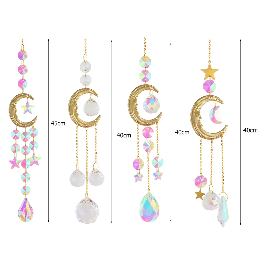 Crystal Wind Chime Prism Sun Catchers Handmade Jewellery Hanging Ornament Rainbow Chaser Curtain Garden Pendant Home Decor