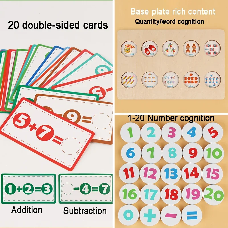 Kid Math Telbord Leermiddel Rekenkundige Optellen Aftrekken Leren Nummer Matching Parochie Interactie Speelgoed