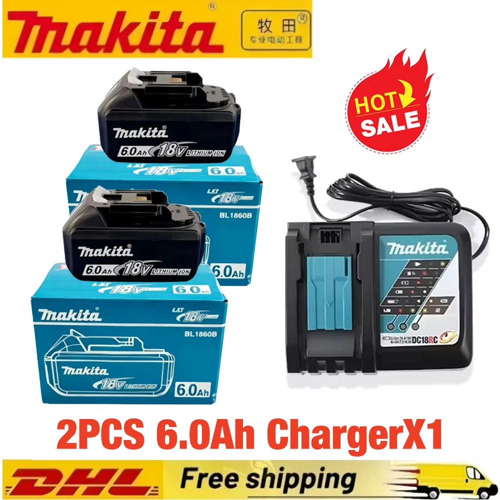 Originele Makita 6Ah voor Makita 18V Batterij BL1830B BL1850B BL1850 BL1840 BL1860 BL1815 Vervangende Lithium 18v Batterij