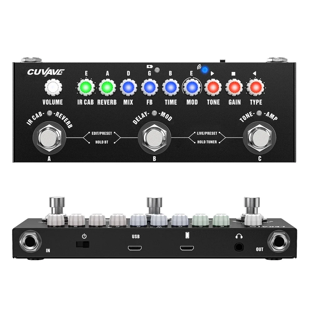 M-VAVE Cube BABY Rechargeable Multi Effects Guitar Pedal Delay Chorus Reverb Effect for Electric Guitar/Bass/Acoustic Guitar