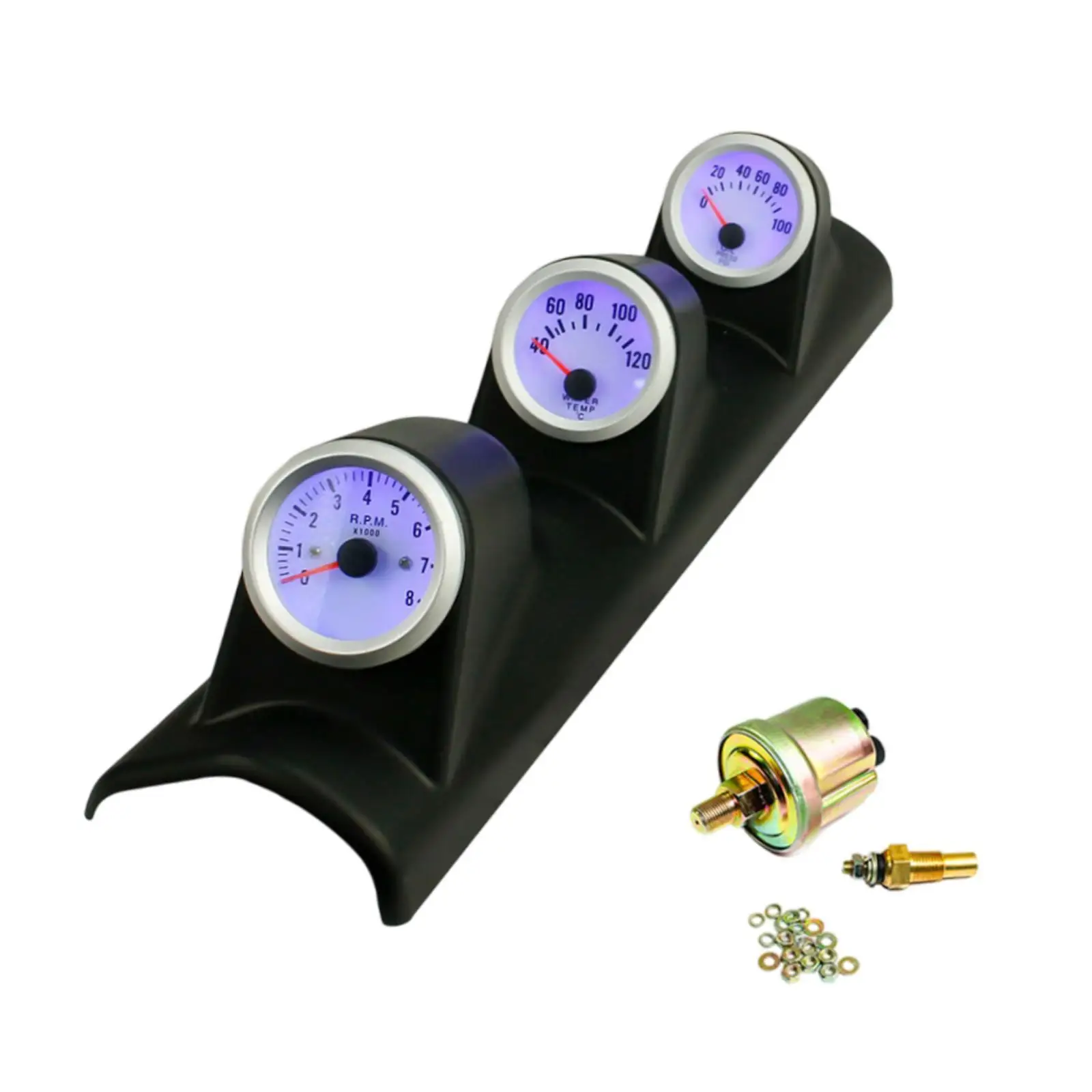 

Instrument Cluster for 12V Cars High Performance Black Oil Pressure Gauge