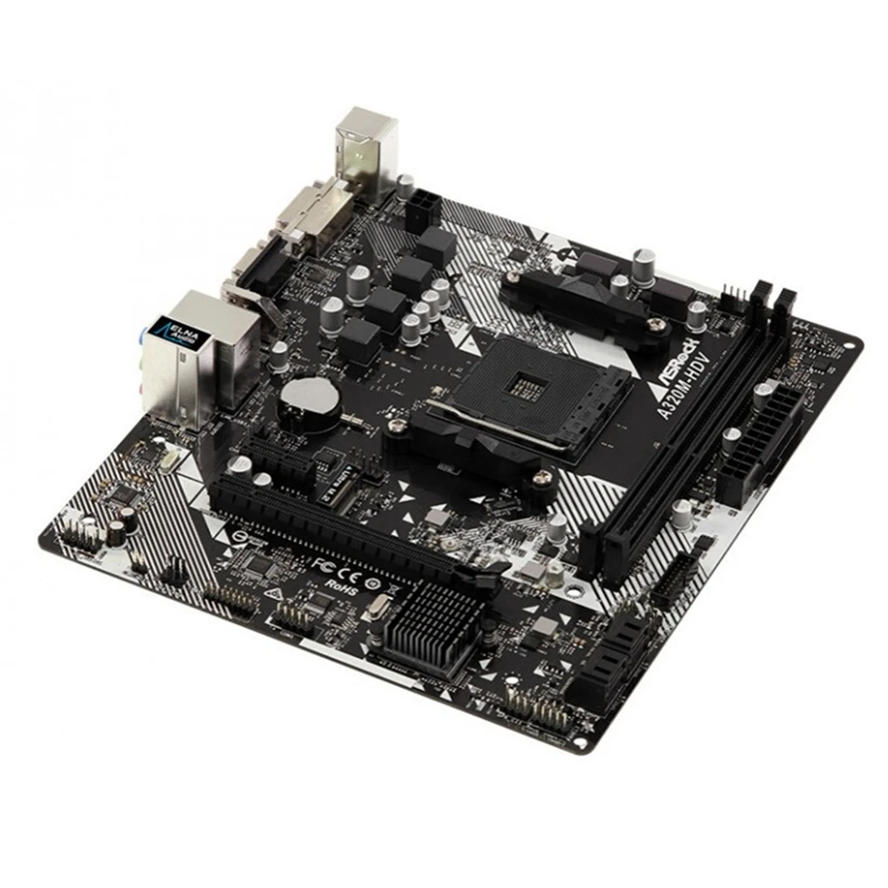 ASROCK A320 마더보드, A320M HDV R4.0 소켓, AM4 DDR4 32GB M.2 PCI-E 3.0 지원, R3 R5 R7 R9 AMD CPU, USB3.1 VGA 마이크로 ATX