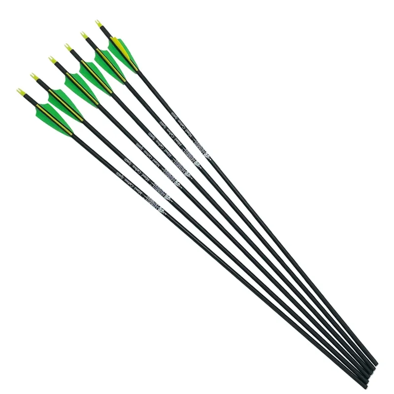 Imagem -05 - Misture Carbon Arrow para Longbow Hunting Composto Recurve Bow Caça 30 Spine 500 600 Id6.2 mm 100 Grain Point 12 Pcs