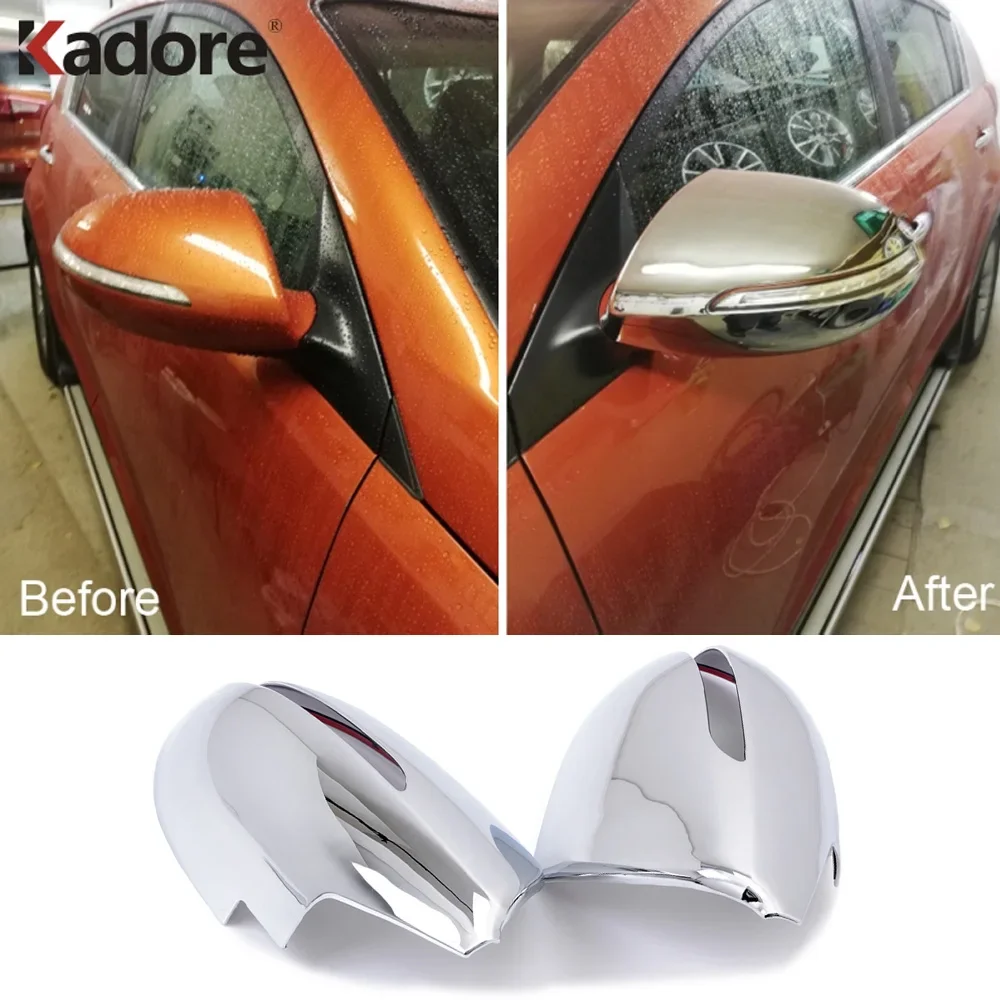 For Kia Sportage 2010 2011 2012 2013 2014 2015 Chrome Side Rearview Mirror Cover Trim Rear View Mirrors Cup Car Styling