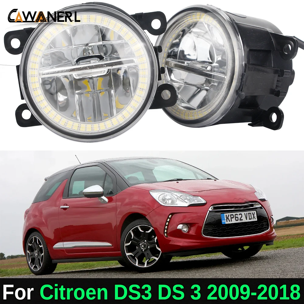 

2 X 30W LED Fog Light + Angel Eye DRL Car Front Fog Lamp Daylight For Citroen DS3 DS 3 2009-2018