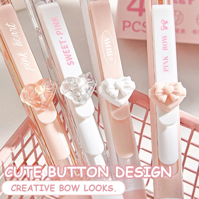 4-Piece Long Clip Pull-Down Erasable Pen, 0.5mm Built-In Erasable Tip, Push-To-Extract Refill for Easier Lead Extension