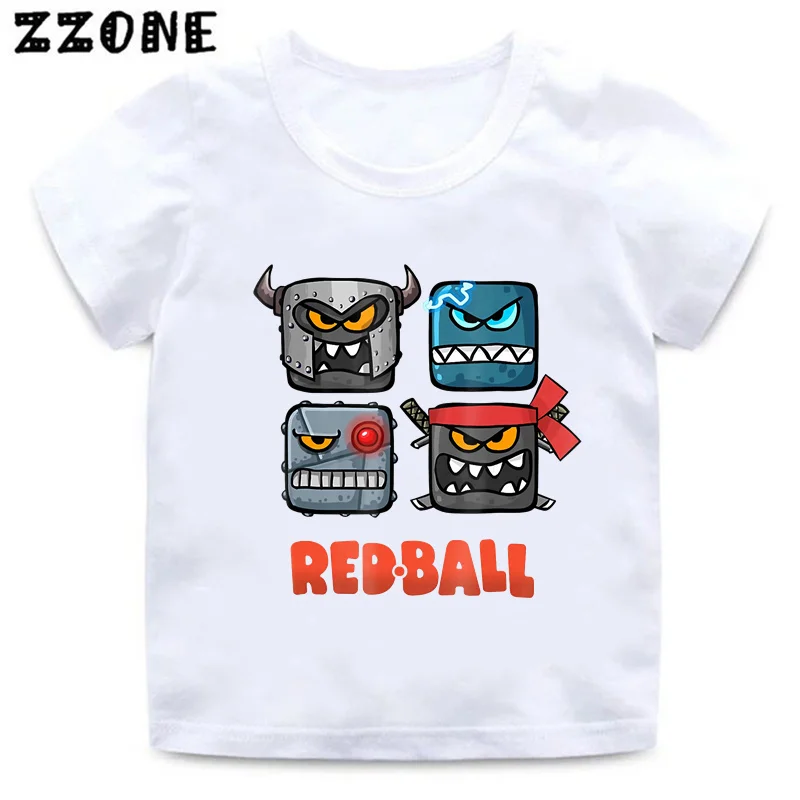 Hot Sale Red Ball 4 Print Cartoon Kids T-Shirts Funny Game Girls Clothes Baby Boys T shirt Summer Casual Children Tops,ooo5849