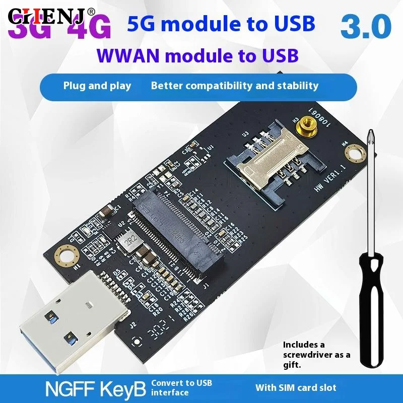 1 Set DW5821E M2-NGFF DW5811e DW5816E EM7455 L860-GL USB3.0 Expansion Card For 3G/ 4G/ 5G LTE Module M2 USB Adapter
