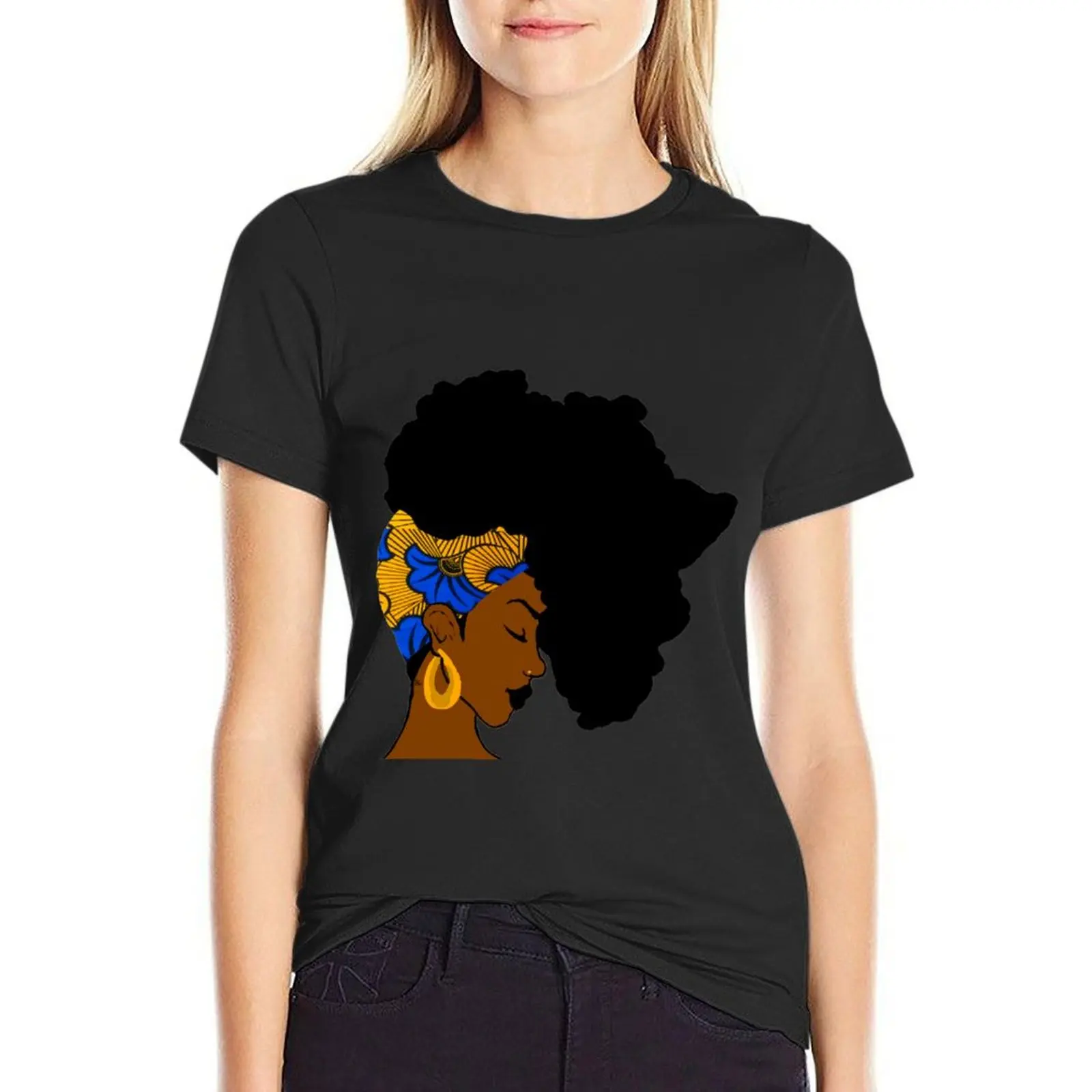 Fro African T-Shirt plus size tops kawaii clothes graphics Women's tee shirt