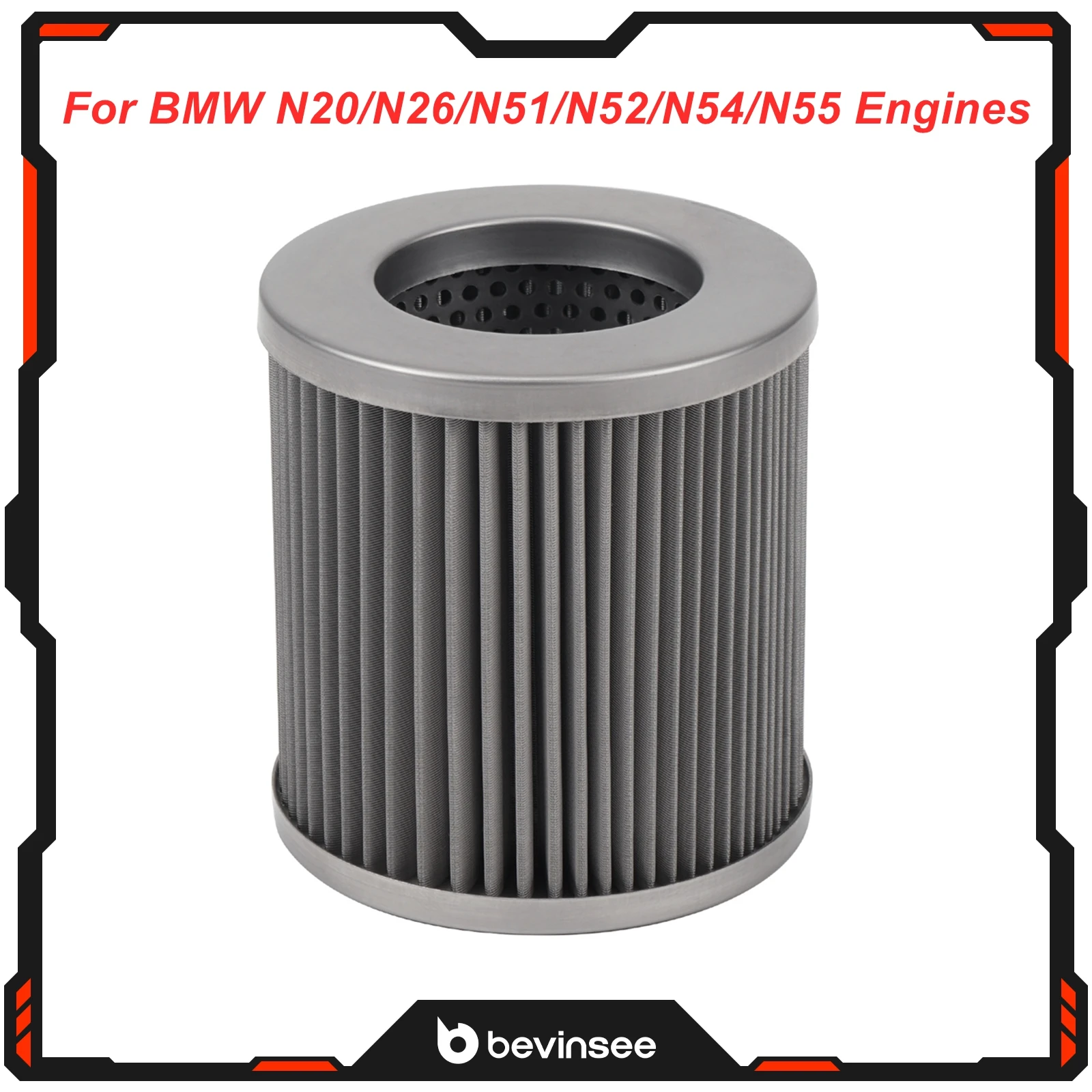 

BEVINSEE Car Oil Filter for BMW N20 N52 N54 N55 F10 F11 F20 F22 F30 F31 F32 E90 E87 X3 F25/E83 X5 F15/E70, Replace 11427566327