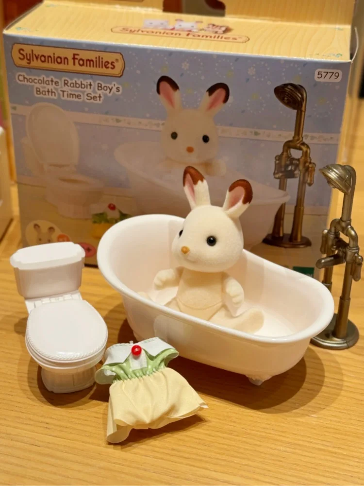 Original Sylvanian Families Cute Children'S Room Set Kitchen Furniture Bicycle Anime Figrues Flocking Toys Gifts Room Decora