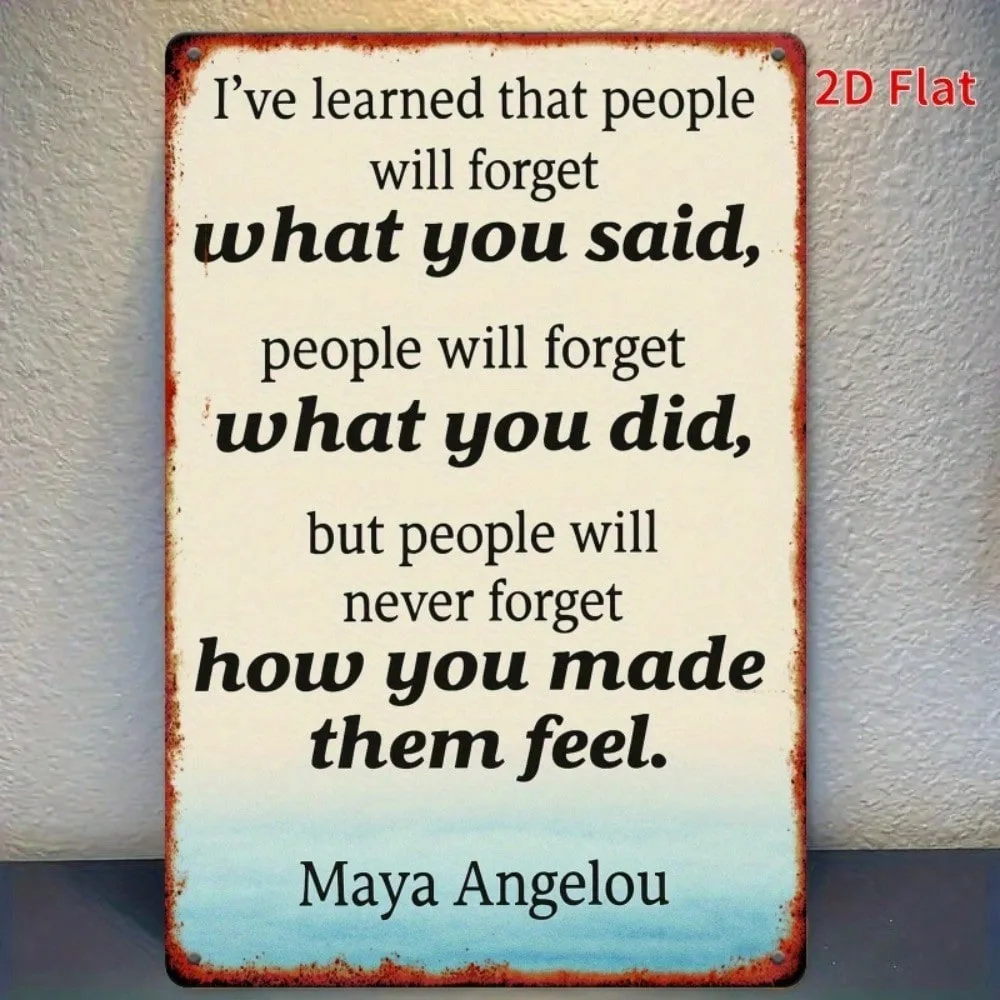 

Maya Angelou Metal Wall Art, Inspirational Plaque for Home Decor, Ramadan, Valentine's, Art Deco Rustic Brown Vintage Sign, 7.8x