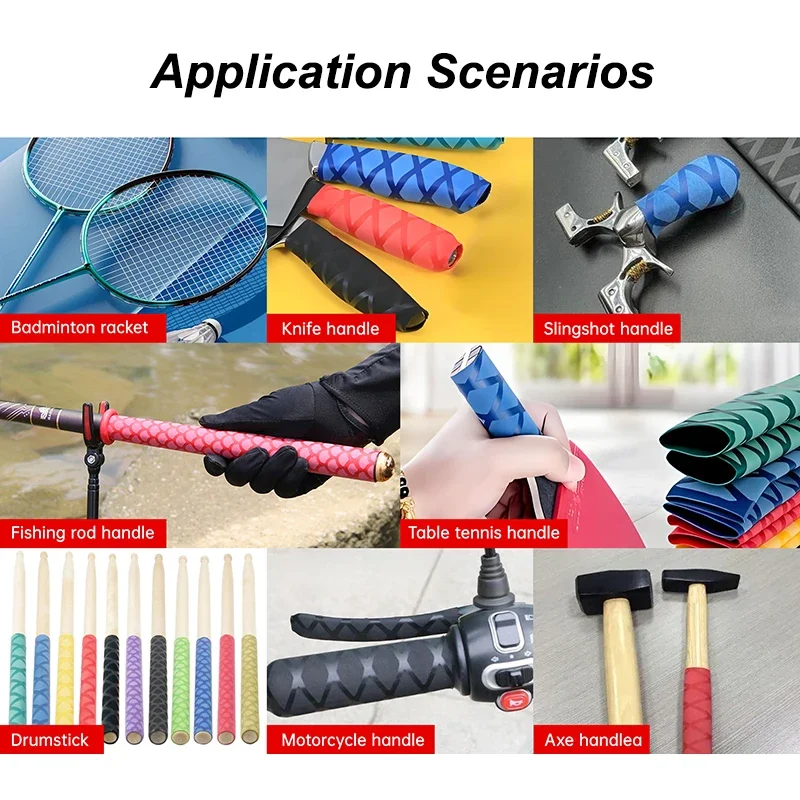 1M/Pc Blue  Anti-slip Heat Shrink Tubing Fishing Rod Wrap Dia 15~50mm DIY Handle Insulation Waterproof Racket Handle Grip Cover