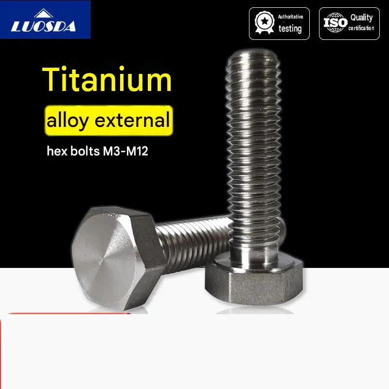 Metric M3-M6 TC4 Titanium Alloy Hex Head Screw DIN933 Full Thread Ti-6Al-4V Grade5 Non-Magnetic High Strength Heatproof Hexagon
