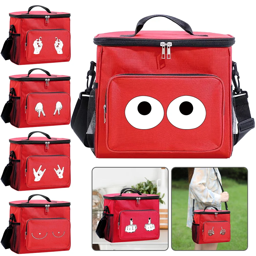 Lunchbag Koeler Organizer Case Thermische Handtas Waterdichte Outdoor Reizen Schouder Lunchbox Voor Mannen En Vrouwen Borstpatroon