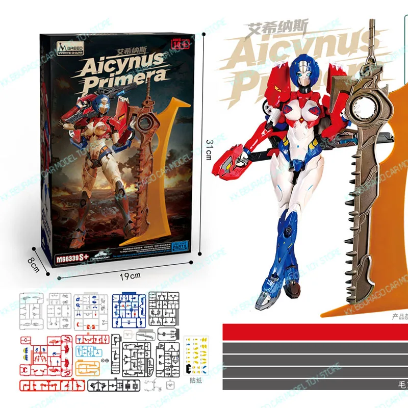 Figurines d'action de Transformation originales, jouets Aicynus Primera Arcee charmant Mecha rouge et bleu OP M66339S, modèle d'assemblage