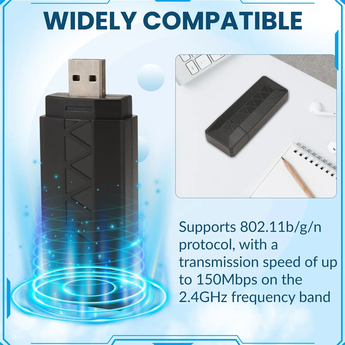 محول واي فاي USB لاسلكي DBGX AR9271 2.4G/150Mbps لـ Linux، Kali، Ubuntu، لـ Raspberry Pi، PC، تعزيز شبكة الكمبيوتر المحمول A #4