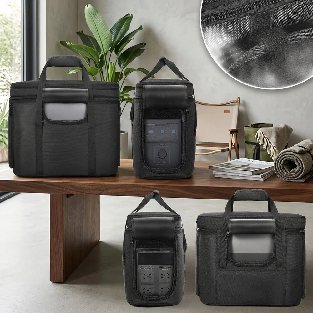 For ECOFLOW For DELTA3 Plus Padded Protective Bag Anti-drop Carrying Case With Pockets & Adjustable Shoulder Strap