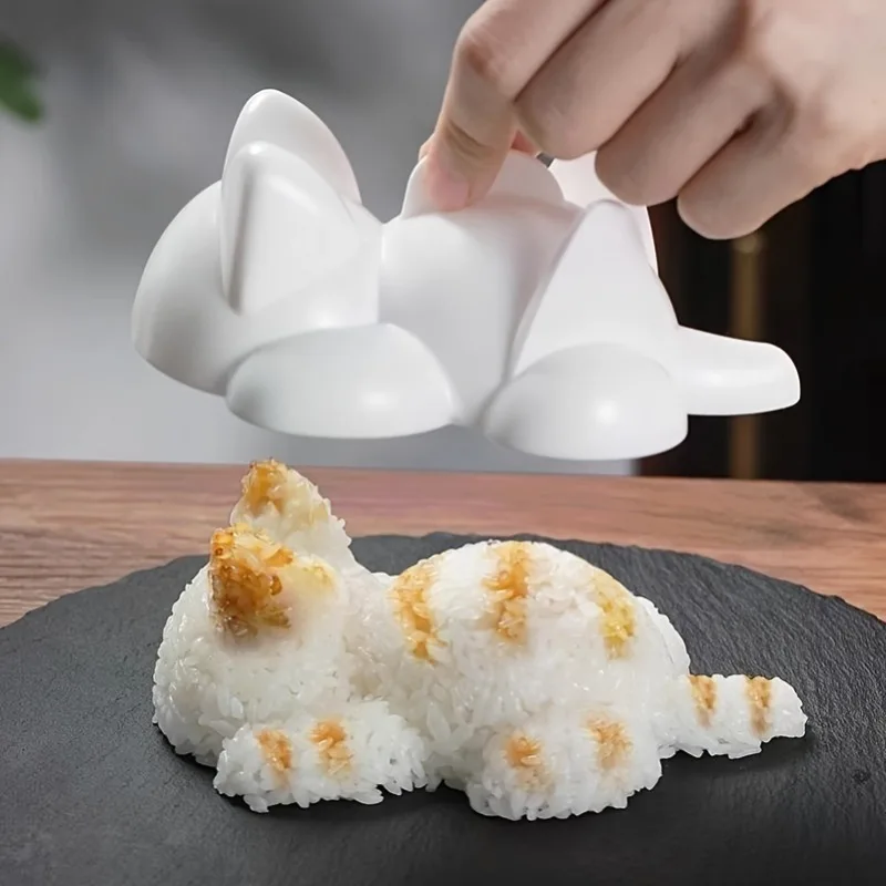 Molde para Bolas de Arroz con Forma de Gato, Molde para Sushi, Molde para Bolas de Arroz con Algas Marinas, para Cocina, Picnic, Utensilios de Cocina, Molde DIY