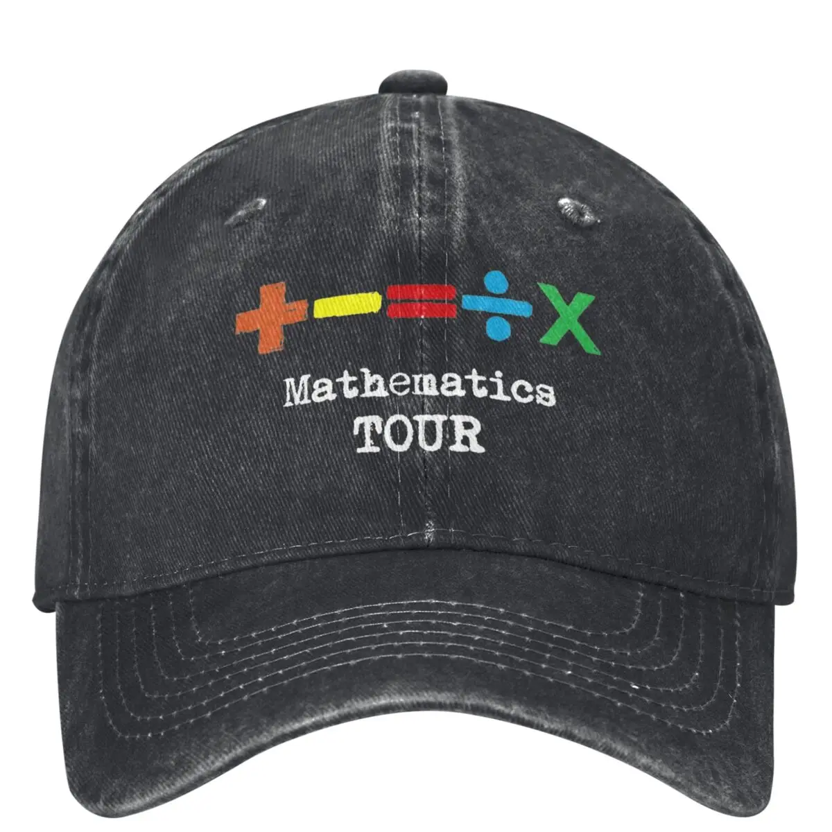 The mathematics Tour ED Sheeran หมวกเบสบอลสำหรับทุกเพศหมวกล้างได้แบบย้อนยุคหมวก Snapback ปรับได้