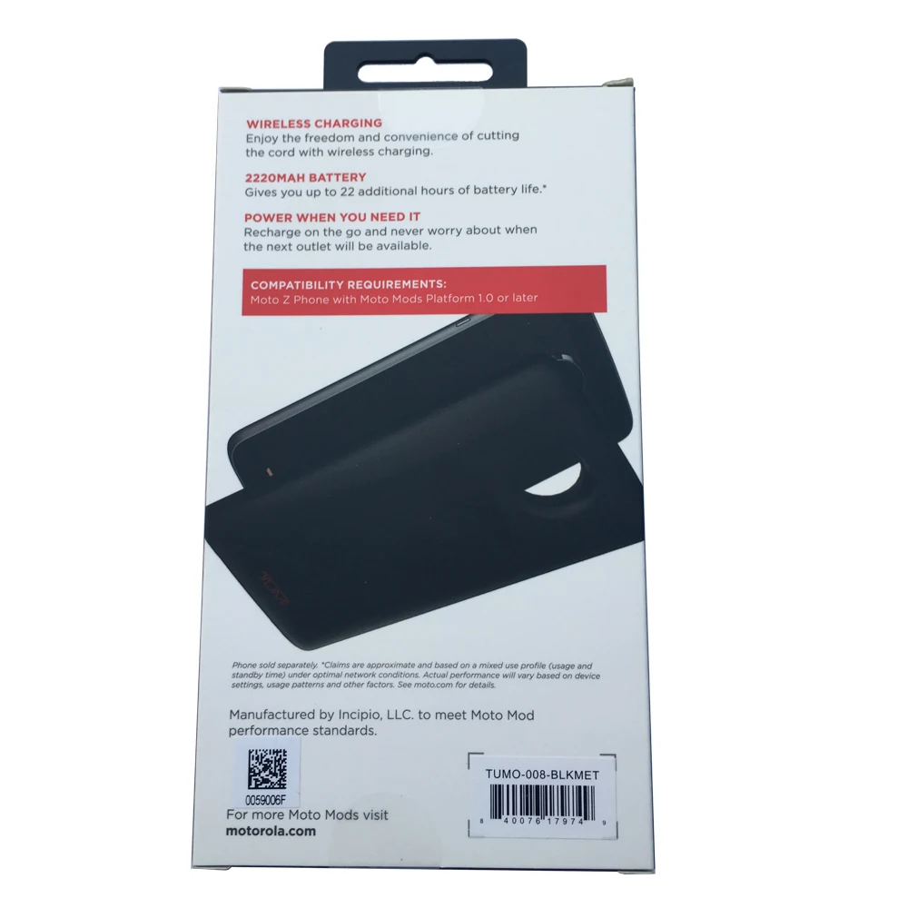 Extra battery charging case For motorola moto Z4 Z3 play Z2 Force Z Droid phone Extra battery moto mods power pack