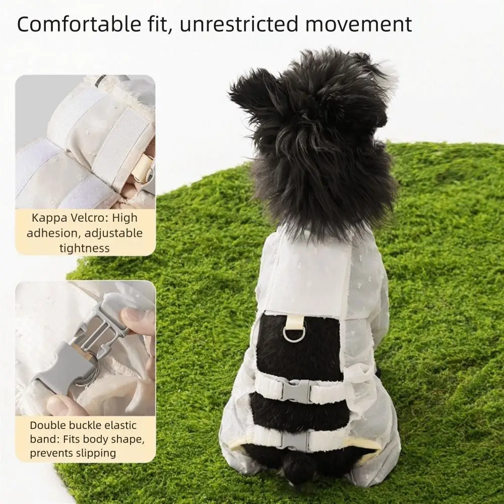 

Reflective Stripe Pet Strolling Going Out Pants Full Leg Protection Dust-proof Dog Four-Legged Pants Anti-Slip Adjustable