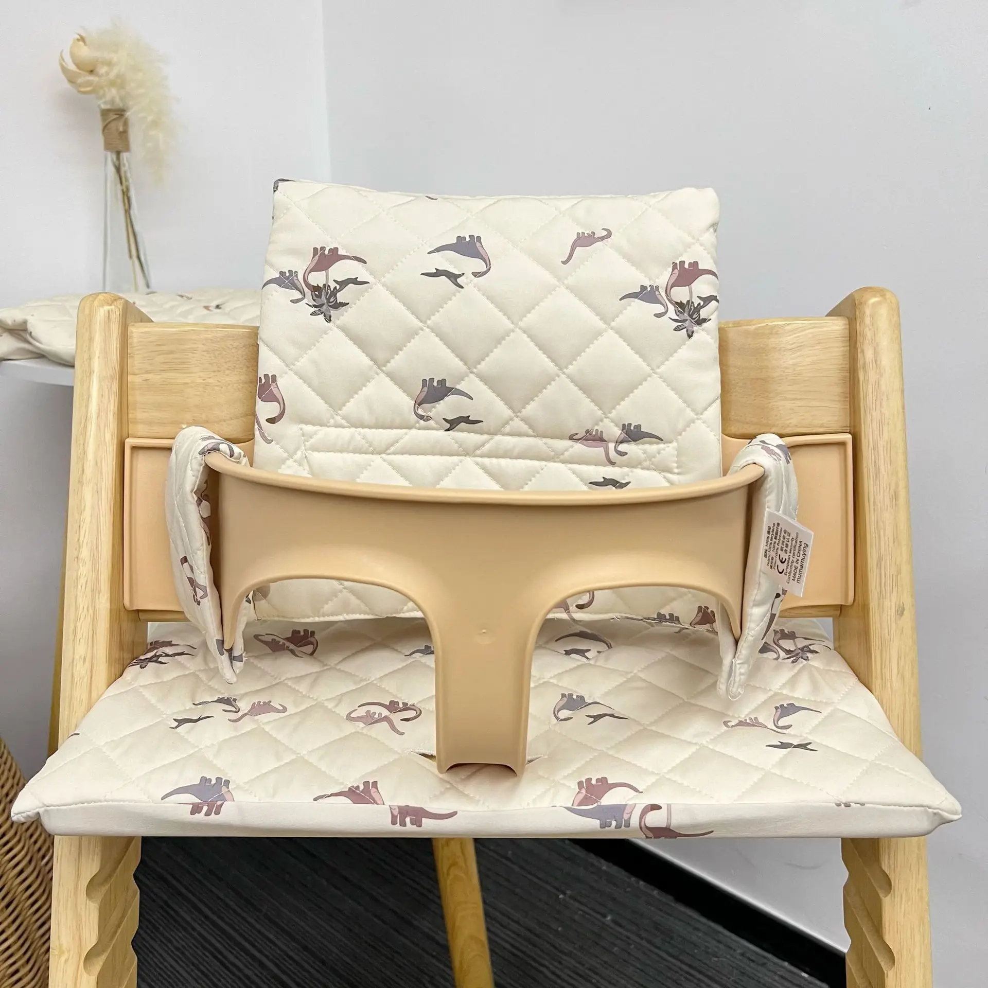 Baby Dining Chair Tiger Dinosaur Cushion, Anti-cold and Non-slip Cartoon Cushion When Going Out, Baby Dining Chair Accessories