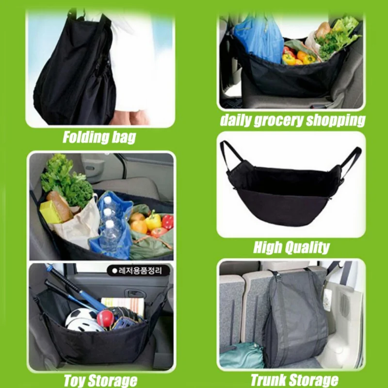 Stowing Tidying High Capacity Multifunction Car Rear Storage Bag Shopping Basket Car Accessories Interior Seat Back Bag Organize