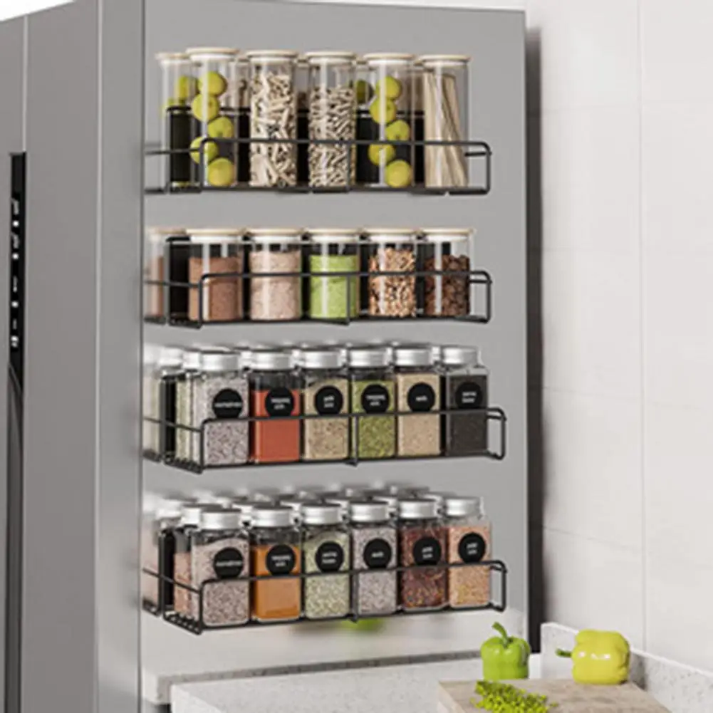 

Magnetic Spice Rack Magnetic Refrigerator Storage Rack with Strong Magnet for Kitchen Spice Condiments for Microwave for Kitchen